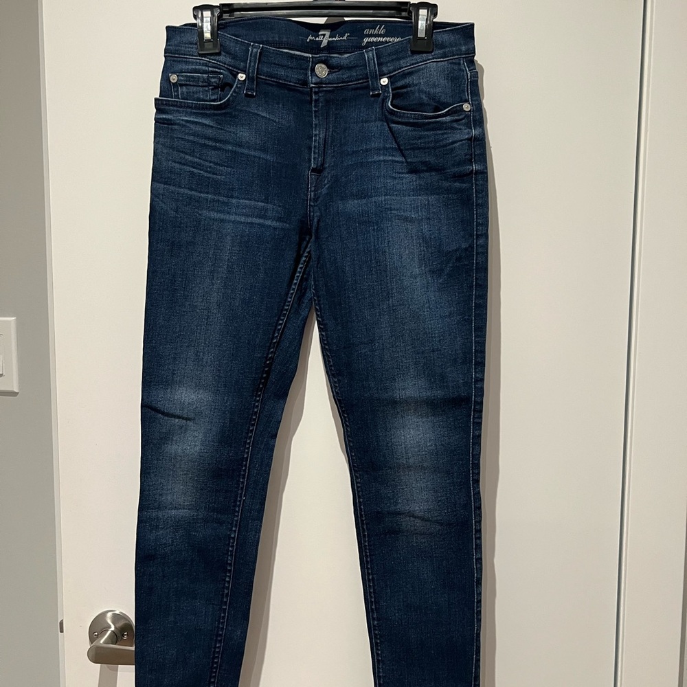 7 For All Mankind Blue Skinny Jeans